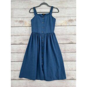 Zink London Button Down Tank Dress Women's Size Small Blue‎